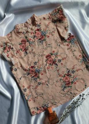Розова блуза в квіти shein4 фото