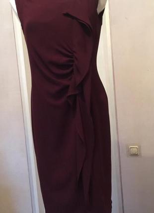 Нарядное бордовое платье marks &amp; spencer, 12, м1 фото