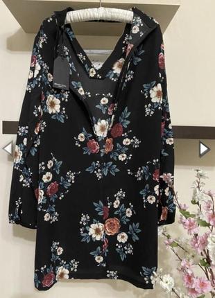 Сукня вільного крою з квітами, пряме плаття,5 фото