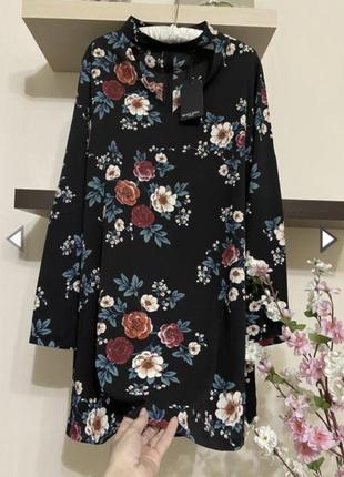 Сукня вільного крою з квітами, пряме плаття,
