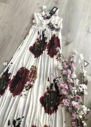 Яркое длинное летнее платье, длинное платье с цветами ax paris2 фото