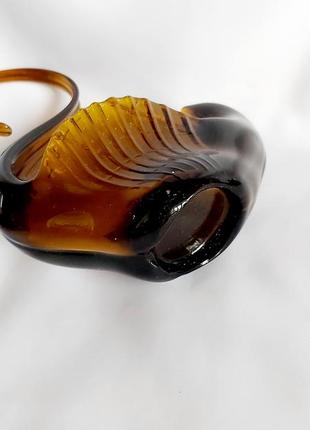 Ваза цветное стекло лебедь винтаж