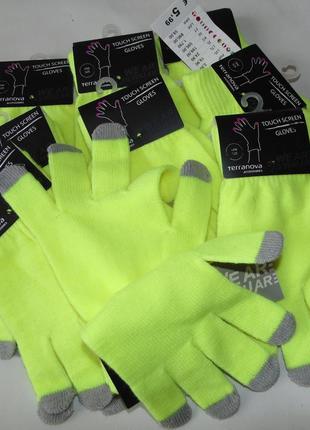 Перчатки підліткові terranova италия для сенсорных экранов touch screen gloves2 фото
