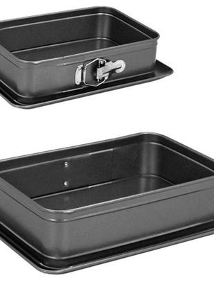 Форма роз'ємна для випікання stenson rectangle mh-4442 31.5х22.5х8 см