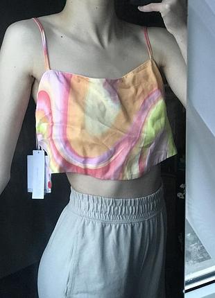 Топ акварельний з розводами, тай дай(tie dye) bershka з бірками