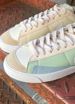 Женские кроссовки nike blazer low beige green 36-37-38-414 фото