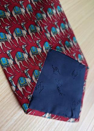 Краватка шовкова з верблюдами червона італія шовк5 фото