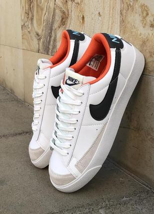 Мужские кроссовки nike blazer low white black orange 41-42-43-44-451 фото