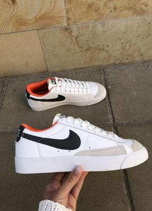 Мужские кроссовки nike blazer low white black orange 41-42-43-44-457 фото