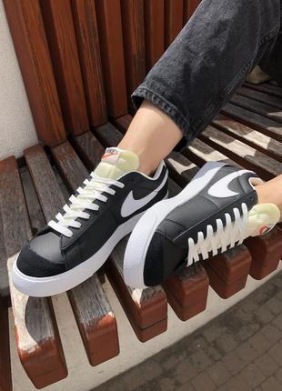 Мужские кроссовки nike blazer low black white 42-43-44