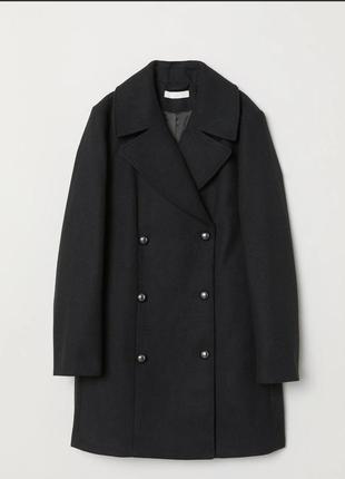Двухбортовое пальто h&m свежая колекция бренда