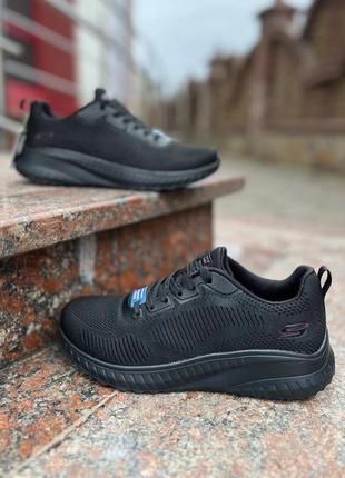 Невагомі текстильні total black кросівки skechers /сша/1 фото