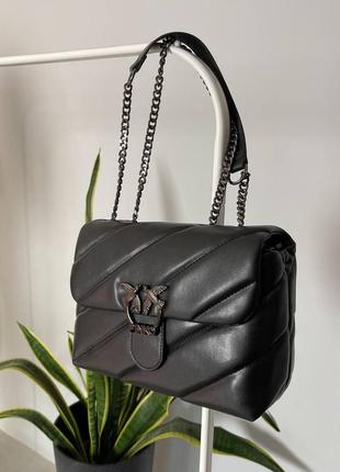 Сумка pinko puff black logo bag 8