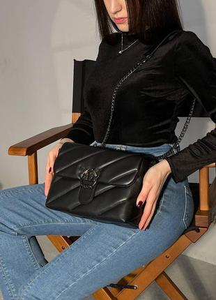 Сумка pinko puff black logo bag 3