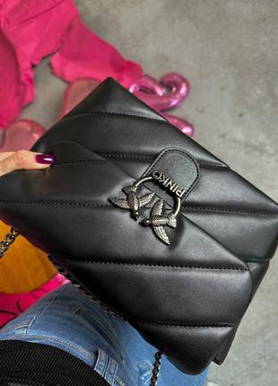 Сумка pinko puff black logo bag 5