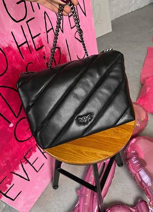 Сумка pinko puff black logo bag 4