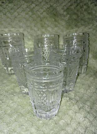 Стопки, стаканы 6шт хрустальные