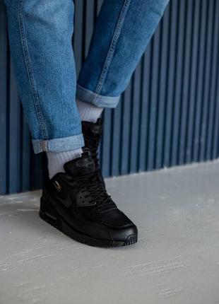Класичні чоловічі кросівки nike air max 90 surplus. шкіра, колір чорний6 фото