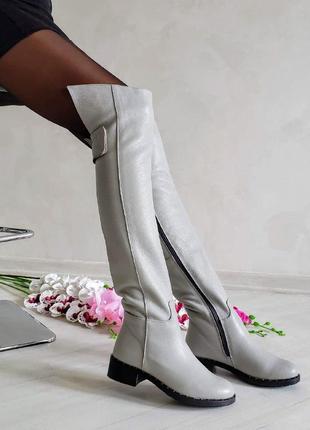 Суперські шкіряні чоботи-ботфорти luxury в наявності та під відшив демі / зима 💛💙🏆