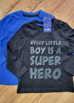 Комплект лонгслівів для хлопчика з 2 штук, зріст 98-104, 110-116, колір чорний, синій1 фото