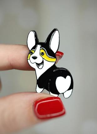 Металевий значок - пін "собака. коргі"  (знач0113)
