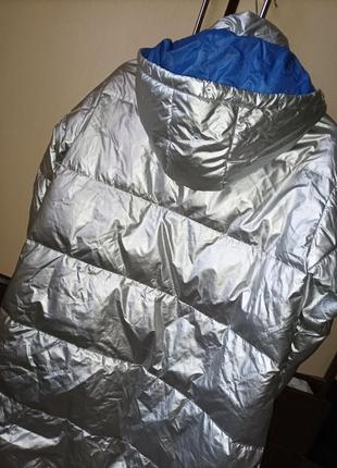 Куртка длинная серебряная3 фото