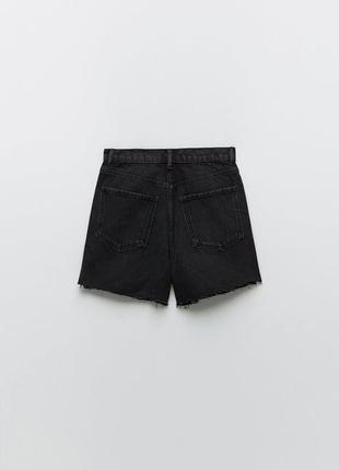 Шорти zara vented hi-rise straight fit shorts trf3 фото