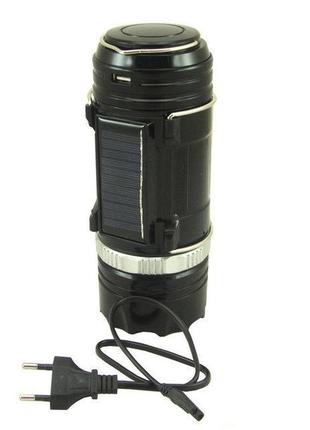 Кемпинговая led лампа sb-9699 фонарик с солнечной панелью7 фото