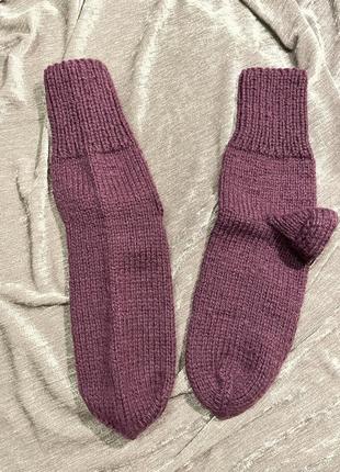 Теплі чоловічі в’язані вовняні носки 44-46 розмір2 фото
