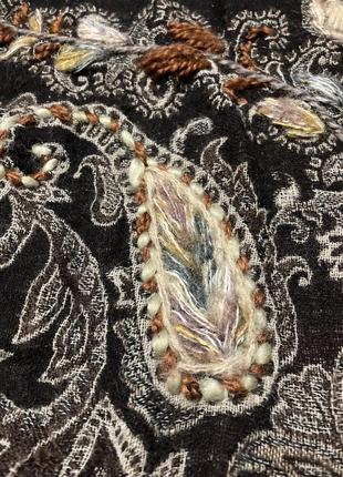 Ручная работа шарф палантин вышивка шерсть
