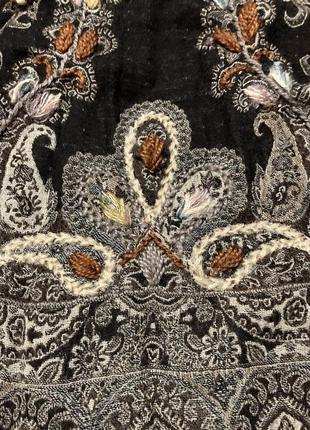 Ручная работа шарф палантин вышивка шерсть