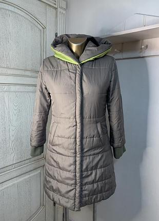 Двухсторонняя куртка пальто с капюшоном для девочки 💚