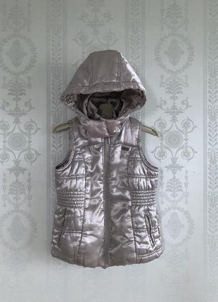 Деми жилетка с капюшоном метталик name it