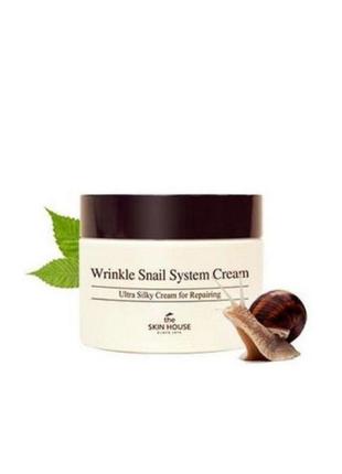 Антивіковий равликовий крем для обличчя the skin house wrinkle snail system cream, 50 мл