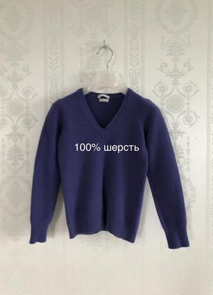 Шерстяной свитер benetton 100% шерсть джемпер