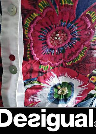 Рубашка блузка с вышивкой desigual р.м original стильная женская или подростковая блузка5 фото