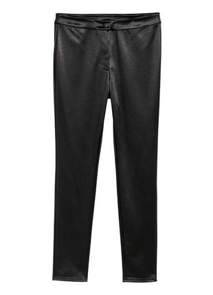 Оригинальные эластичные брюки с блеском от бренда h&m 0620188001 разм. s