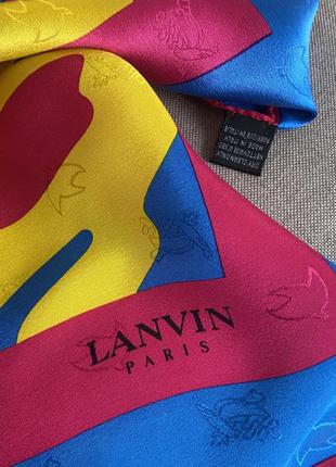 Яскрава шовкова хустка в принт пташки lanvin5 фото