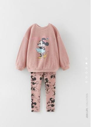Дитячий вафельний костюмчик zara mini mouse