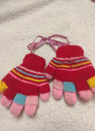 Перчатки для девочки 12-24мес.2 фото