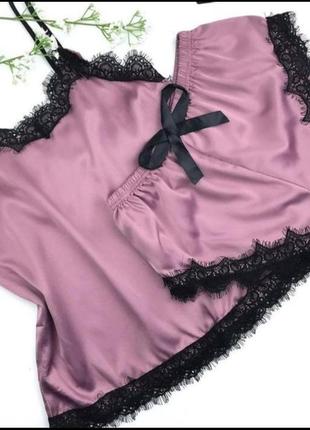 Женская шёлковая пижама майка шортики халат сексуальный комплект женская пижама шелковая пижамка майка шорты домашний комплект