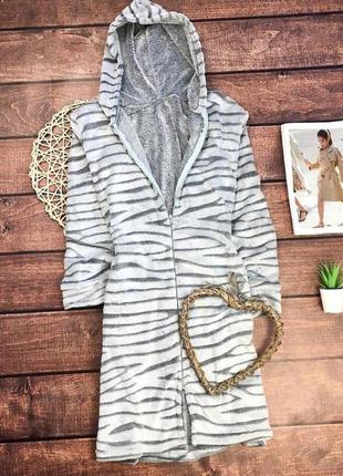 Халат махровый серый халат мягкий халат на замке шиншилла халат на замке