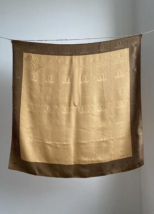 Шелковий платок в принт золотистого цвета cartier3 фото