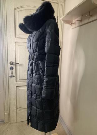 Тёплое пуховое пальто с натуральным мехом 🖤🖤🖤5 фото