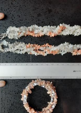 Кольє, браслет, сережки з натурального каміння5 фото