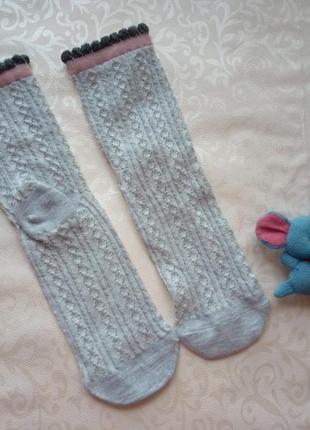 Сірі шкарпетки для дівчинку мереживо на 4-6 років. носочки для девочки 5006