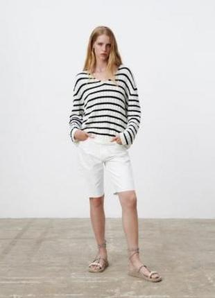 Светр свитер полосатий оверсайз полоску полосатый накидка zara m l оригинал зара