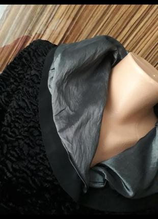 Шикарный брендовый чёрный каракулевый пиджак жакет rinascimento8 фото