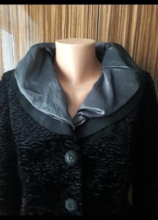 Шикарный брендовый чёрный каракулевый пиджак жакет rinascimento9 фото