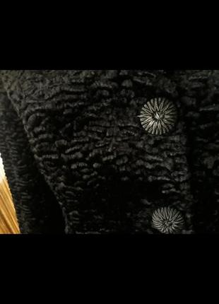 Шикарный брендовый чёрный каракулевый пиджак жакет rinascimento10 фото